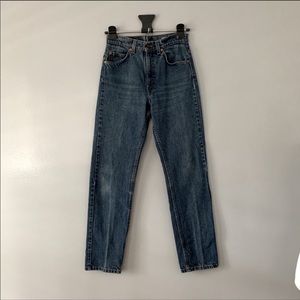 Levi’s Vintage 505 Orange Tab High Rise Je…